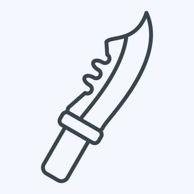 Icon Millitary Bıçağı. Askeri sembolle ilgili. Sıra tarzı. dizayn edilebilir