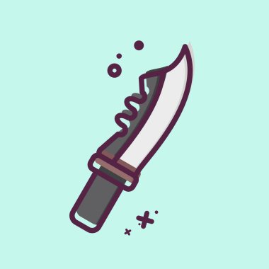 Icon Millitary Bıçağı. Askeri sembolle ilgili. MBE tarzı. dizayn edilebilir