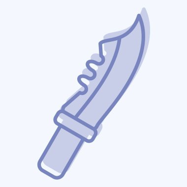 Icon Millitary Bıçağı. Askeri sembolle ilgili. İki ton stili. dizayn edilebilir