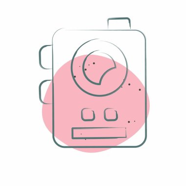 Icon Askeri Radyosu. Askeri sembolle ilgili. Renkli Leke Biçimi. dizayn edilebilir