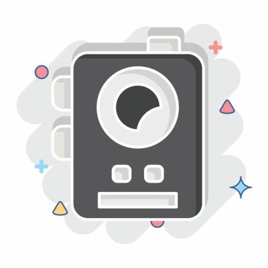 Icon Askeri Radyosu. Askeri sembolle ilgili. Çizgi roman. dizayn edilebilir