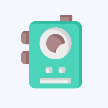 Icon Askeri Radyosu. Askeri sembolle ilgili. Düz stil. dizayn edilebilir