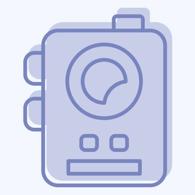 Icon Askeri Radyosu. Askeri sembolle ilgili. İki ton stili. dizayn edilebilir