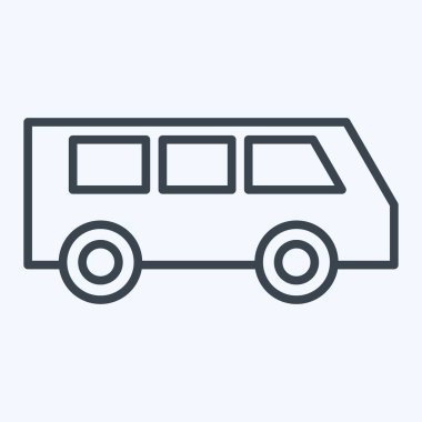 Icon Mini Otobüs. Ulaşım sembolüyle ilgili. Sıra tarzı. dizayn edilebilir