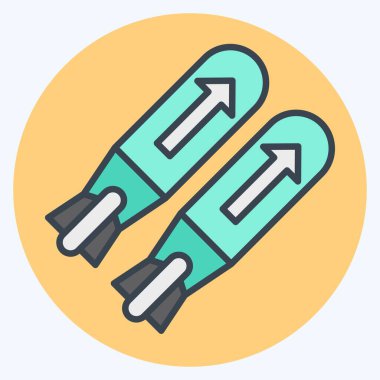 Simge füzesi. Askeri sembolle ilgili. renk arkadaşı stili. dizayn edilebilir 1