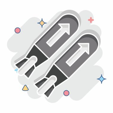 Simge füzesi. Askeri sembolle ilgili. Çizgi roman. dizayn edilebilir 1