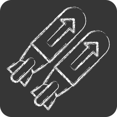 Simge füzesi. Askeri sembolle ilgili. Tebeşir stili. dizayn edilebilir 1