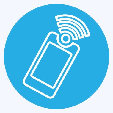 Simge Mobil. Wifi sembolüyle ilgili. Mavi gözlü. dizayn edilebilir