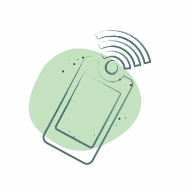 Simge Mobil. Wifi sembolüyle ilgili. Renkli Leke Biçimi. dizayn edilebilir