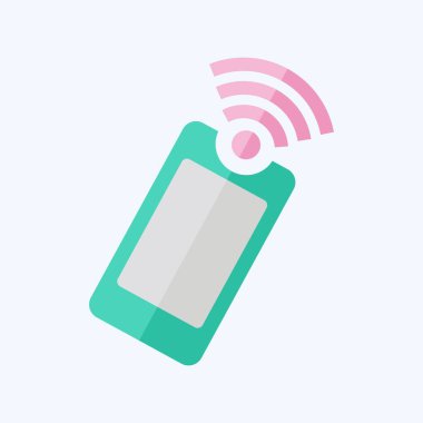 Simge Mobil. Wifi sembolüyle ilgili. Düz stil. dizayn edilebilir