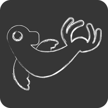 Simge Keşiş Mührü. Hawaii sembolüyle ilgili. Tebeşir stili. dizayn edilebilir