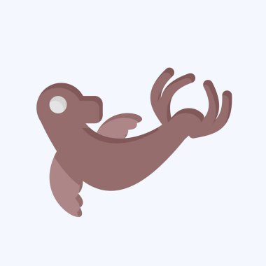 Simge Keşiş Mührü. Hawaii sembolüyle ilgili. Düz stil. dizayn edilebilir