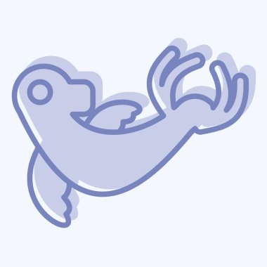 Simge Keşiş Mührü. Hawaii sembolüyle ilgili. İki ton stili. dizayn edilebilir