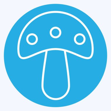 İkon mantarı. Meyve ve Sebze Sembolü ile ilgili. Mavi gözlü. düzenlenebilir