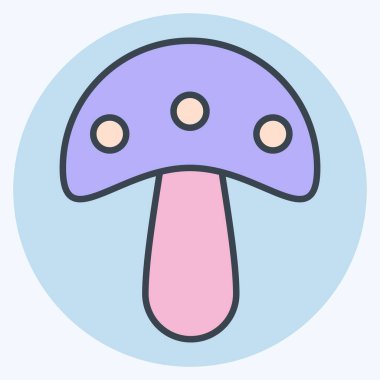 İkon mantarı. Meyve ve Sebze Sembolü ile ilgili. renk arkadaşı stili. düzenlenebilir