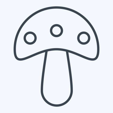 İkon mantarı. Meyve ve Sebze Sembolü ile ilgili. Sıra tarzı. düzenlenebilir