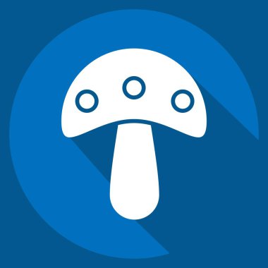 İkon mantarı. Meyve ve Sebze Sembolü ile ilgili. Uzun gölge tarzı. düzenlenebilir