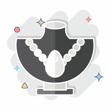 Icon Neklace. Hawaii sembolüyle ilgili. Çizgi roman. dizayn edilebilir