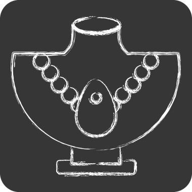 Icon Neklace. Hawaii sembolüyle ilgili. Tebeşir stili. dizayn edilebilir