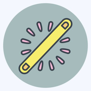 Simge Neon. Işık sembolüyle ilgili. renk arkadaşı stili. dizayn edilebilir