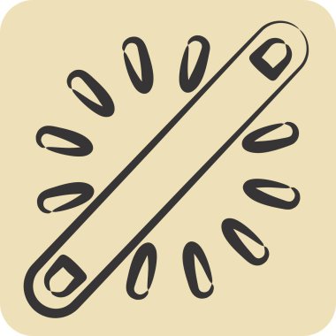 Simge Neon. Işık sembolüyle ilgili. El çizimi tarzı. dizayn edilebilir