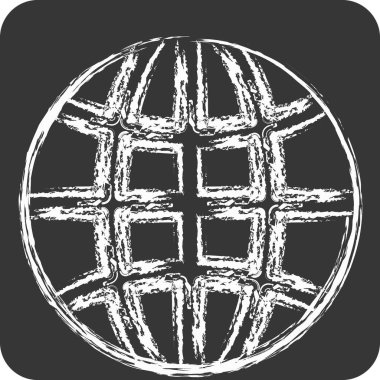 Simge Ağı. İndirme sembolüyle ilgili. Tebeşir stili. dizayn edilebilir