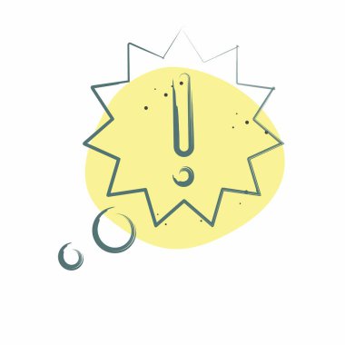 Yeni Fikir Simgesi. Konuşma sembolüyle ilgili. Renkli Leke Biçimi. dizayn edilebilir