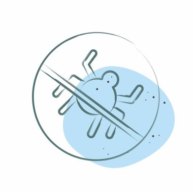 Böceksiz Simge. Yatak sembolü ile ilgili. Renkli Leke Biçimi. dizayn edilebilir