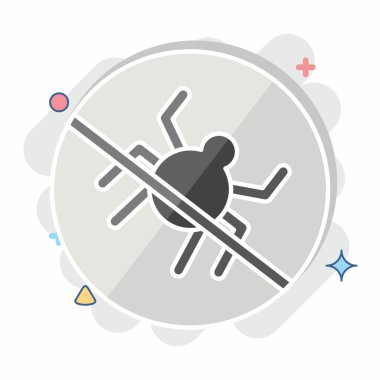 Böceksiz Simge. Yatak sembolü ile ilgili. Çizgi roman. dizayn edilebilir