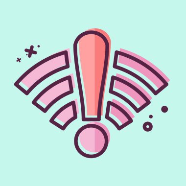 Simge çevrimdışı. Wifi sembolüyle ilgili. MBE tarzı. dizayn edilebilir