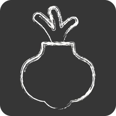 Simge Soğanı. Meyve ve Sebze Sembolü ile ilgili. Tebeşir stili. düzenlenebilir