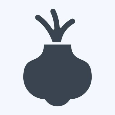 Simge Soğanı. Meyve ve Sebze Sembolü ile ilgili. Kabartma tarzı. düzenlenebilir