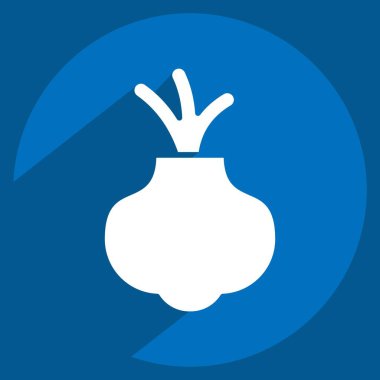 Simge Soğanı. Meyve ve Sebze Sembolü ile ilgili. Uzun gölge tarzı. düzenlenebilir