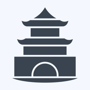 Simge Pagoda. House sembolüyle ilgili. Kabartma tarzı. dizayn edilebilir