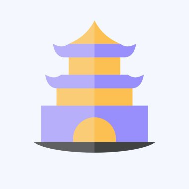 Simge Pagoda. House sembolüyle ilgili. Düz stil. dizayn edilebilir