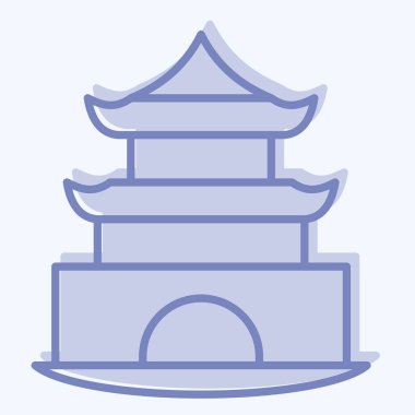 Simge Pagoda. House sembolüyle ilgili. İki ton stili. dizayn edilebilir
