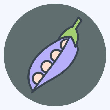 Icon Bezelyeleri. Meyve ve Sebze Sembolü ile ilgili. renk arkadaşı stili. düzenlenebilir