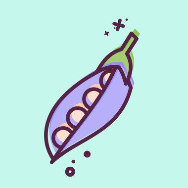 Icon Bezelyeleri. Meyve ve Sebze Sembolü ile ilgili. MBE tarzı. düzenlenebilir