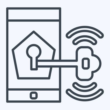 Simge Telefon Güvenliği. İç Güvenlik sembolüyle ilgili. satır biçimi