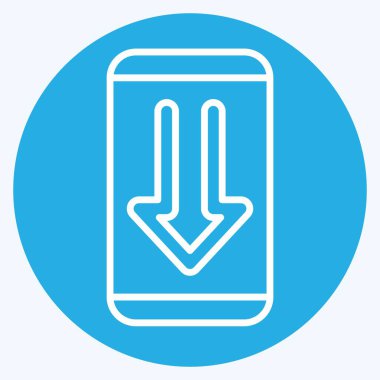 Simge Telefon. İndirme sembolüyle ilgili. Mavi gözlü. dizayn edilebilir