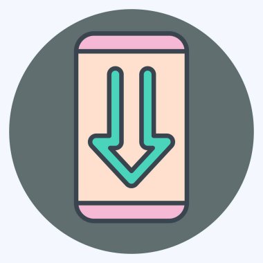 Simge Telefon. İndirme sembolüyle ilgili. renk arkadaşı stili. dizayn edilebilir