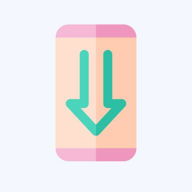 Simge Telefon. İndirme sembolüyle ilgili. Düz stil. dizayn edilebilir