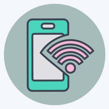 Simge Telefon. Wifi sembolüyle ilgili. renk arkadaşı stili. dizayn edilebilir