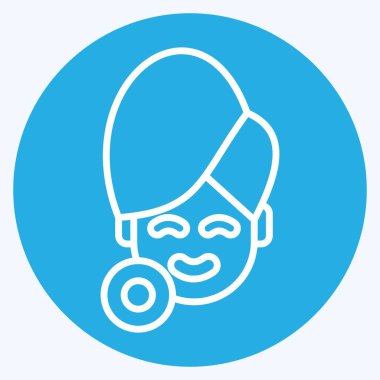 Simge Fotoğrafı Gençleştirme. Kozmetoloji sembolüyle ilgili. Mavi gözlü. düzenlenebilir