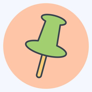 Simge iğnesi. Konum sembolüyle ilgili. renk arkadaşı stili. dizayn edilebilir