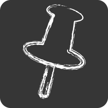 Simge iğnesi. Konum sembolüyle ilgili. Tebeşir stili. dizayn edilebilir