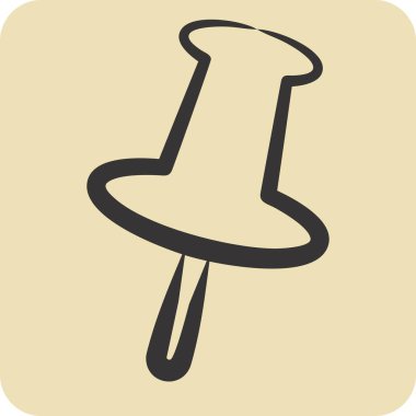 Simge iğnesi. Konum sembolüyle ilgili. El çizimi tarzı. dizayn edilebilir