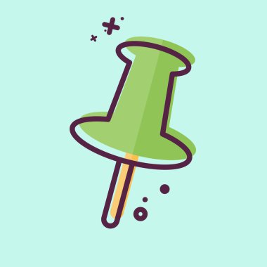 Simge iğnesi. Konum sembolüyle ilgili. MBE tarzı. dizayn edilebilir