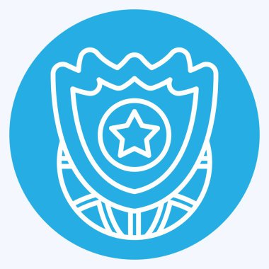 Simge Tesisatı Sistemi. Askeri sembolle ilgili. Mavi gözlü. dizayn edilebilir