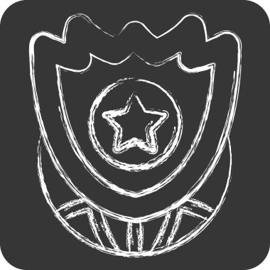 Simge Tesisatı Sistemi. Askeri sembolle ilgili. Tebeşir stili. dizayn edilebilir